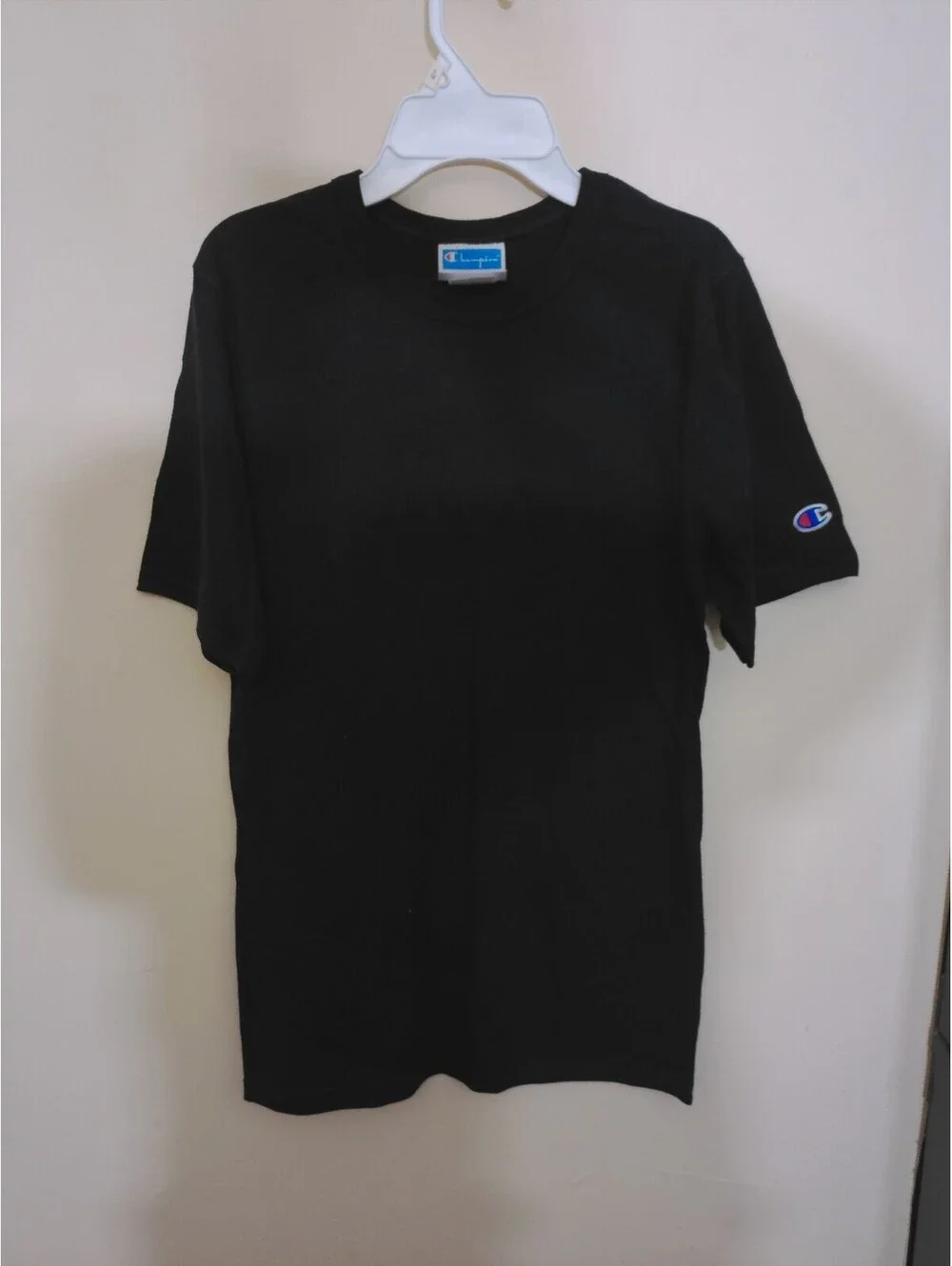 Champion T Shirt Mens Black Size XS Short Sleeve Crew Neck Logo Tee 100% Cotton - Picture 1 of 5
